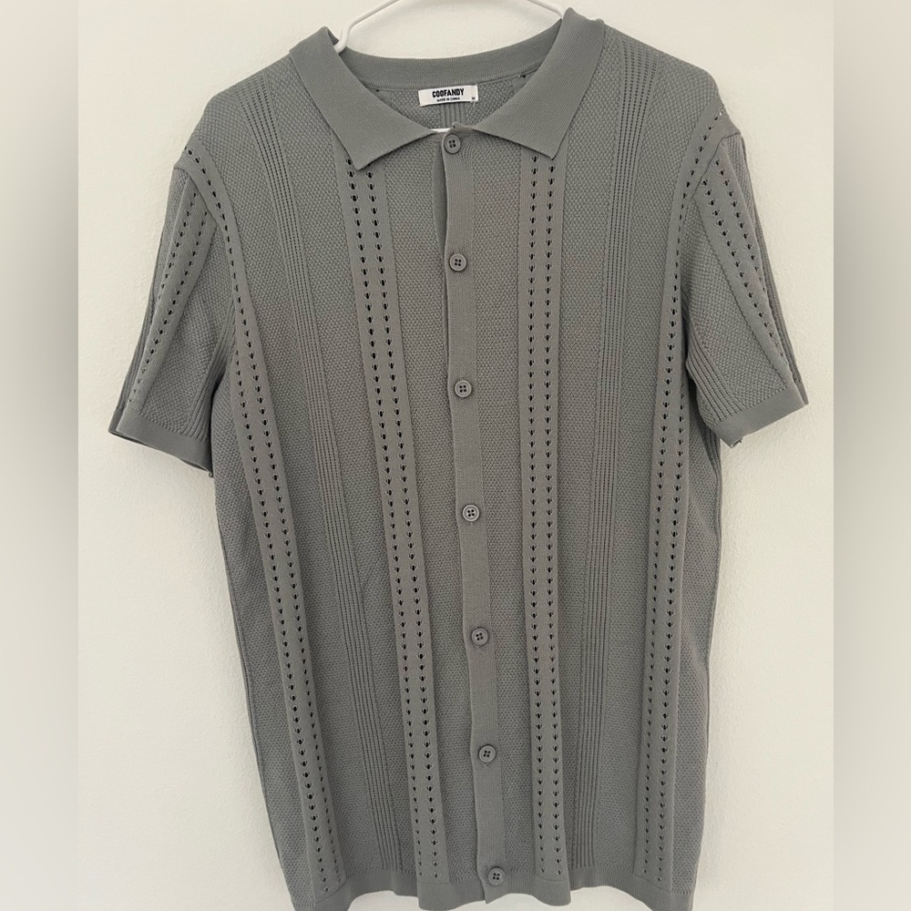 Men's Gray Short Sleeve Shirt M